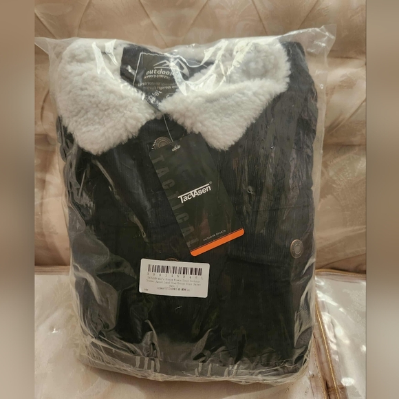 Tacvasen Mens Corduroy Jacket Fleece Sherpa Lined Navy Size Large - Picture 8 of 8